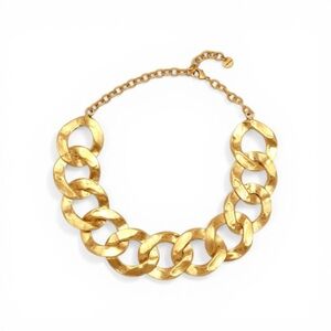 NIB, Cult Gaia Dulce Hammered Link Choker Necklace/Gold Tone Statement Collar